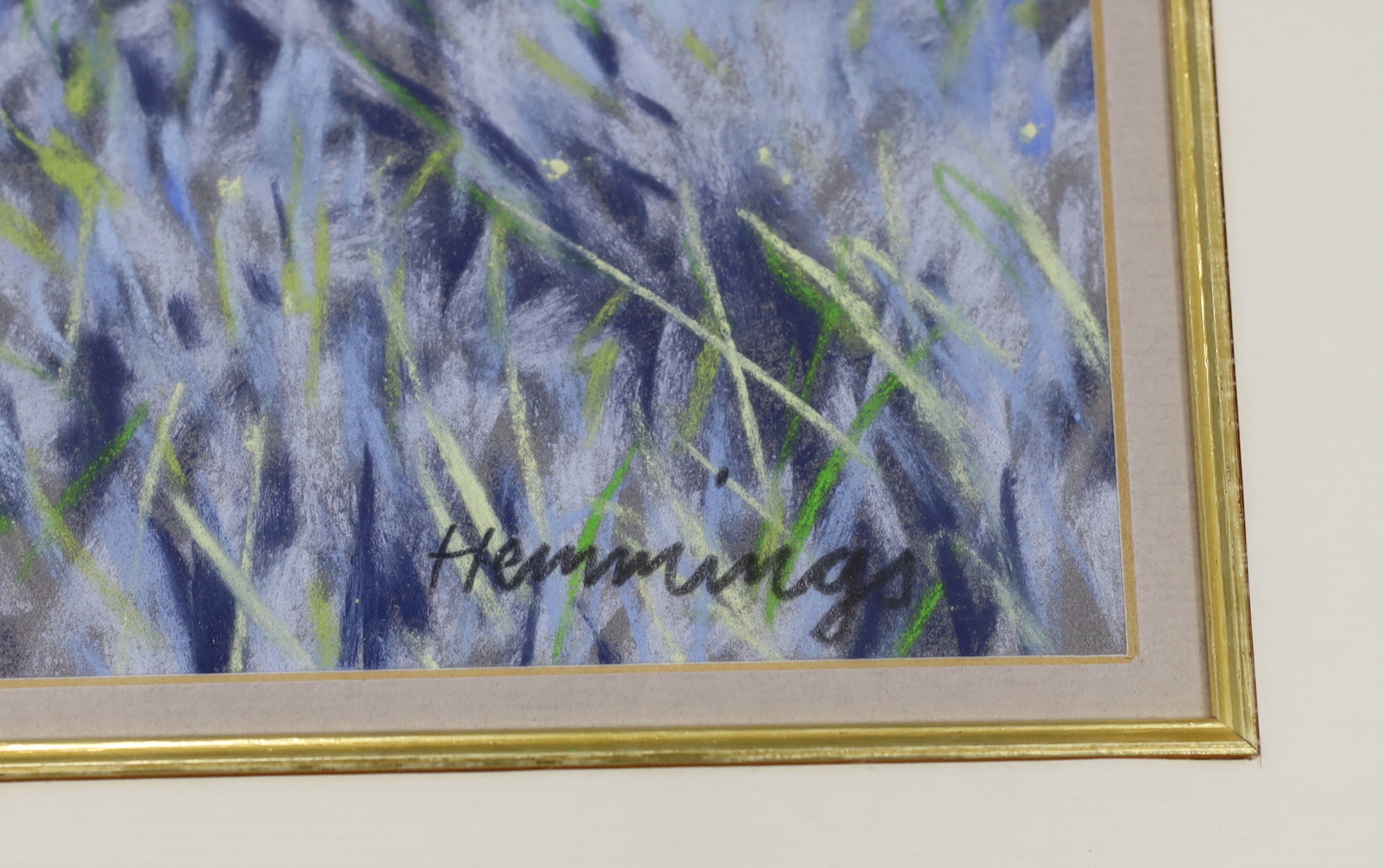 Terence Hemmings (contemporary), pastel, 'Lavender fields of Tuscany', signed, details verso, 47 x 63cm